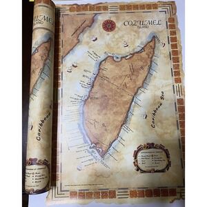 Map of Cozumel Island in art tube Correro del Arte 1997